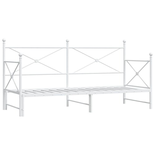Krevet na rasklapanje bez madraca bijeli 75x190 cm čelik - NOVO