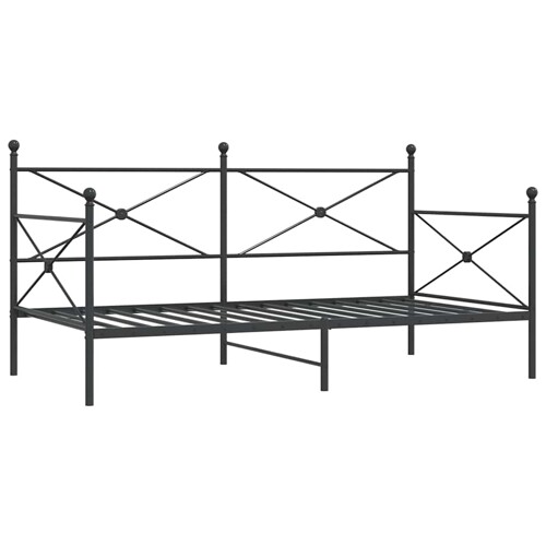 Dnevni krevet bez madraca crni 107x203 cm čelik - NOVO