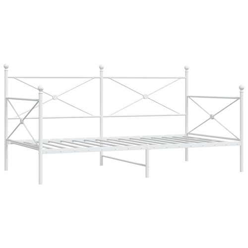 Dnevni krevet bez madraca bijeli 100x200 cm čelik - NOVO