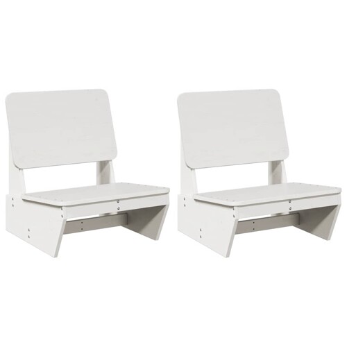 Vrtne stolice 2 kom bijele 60x64x70,5 cm masivne borovine - NOVO