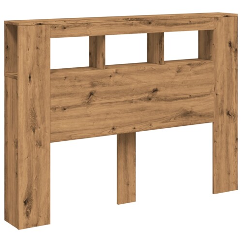 LED uzglavlje boja hrasta artisan 140x18,5x103,5 cm drveni - NOVO