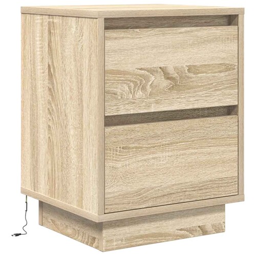 Noćni ormarić s LED svjetlima boja hrasta sonome 38x34x50 cm - NOVO