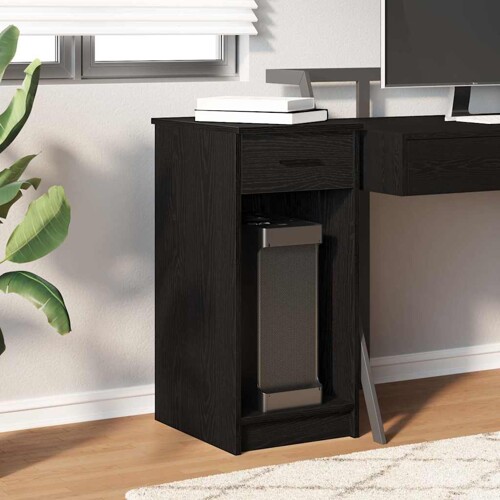 Tower stalak za računalo s ladicom crni 35x45x77 cm - NOVO