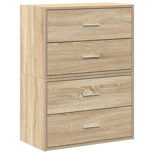 Ormari s 2 ladice 2 kom boja hrast 60x31x40cm konstruirano drvo - NOVO