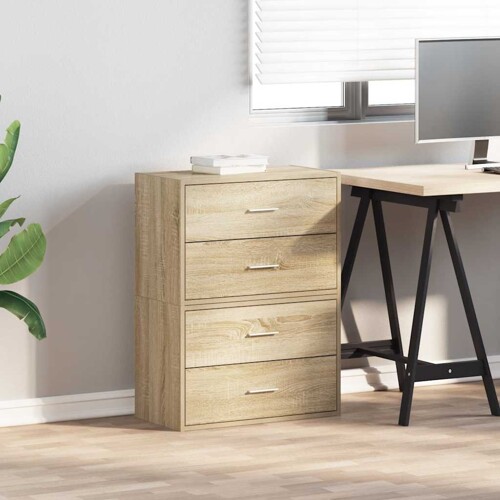 Ormari s 2 ladice 2 kom boja hrast 60x31x40cm konstruirano drvo - NOVO