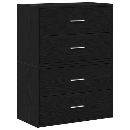 Ormari s 2 ladice 2 kom crni hrast 60x31x40cm konstruirano drvo - NOVO