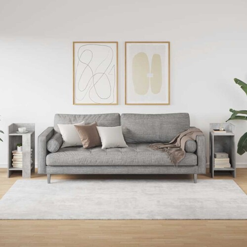 Pomoćni stolići 2 kom s policom siva boja betona 25,5x27x60 cm - NOVO
