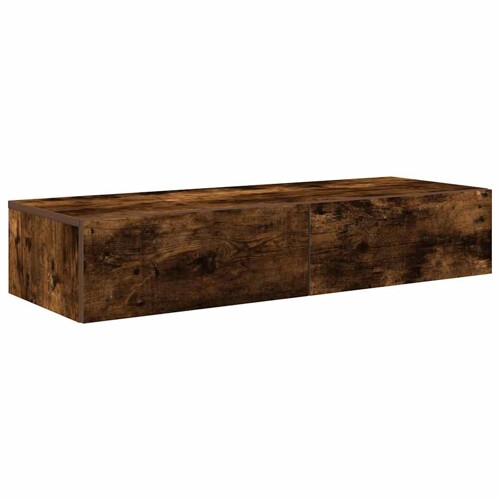 Zidna polica s ladicama dimljeni hrast 100x36x19 cm - NOVO