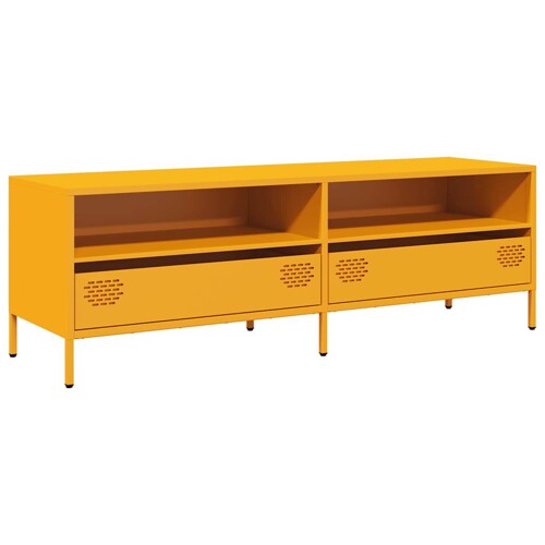TV ormarić boja senfa 135x39x43,5 cm čelični - NOVO