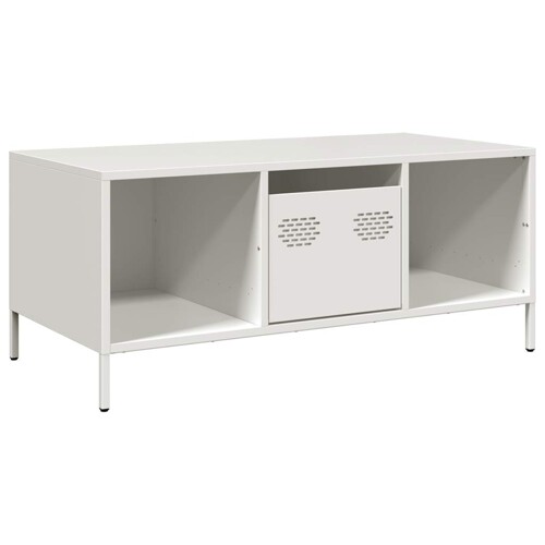 Stolić za kavu bijeli 101,5x50x43,5 cm hladno valjani čelik - NOVO