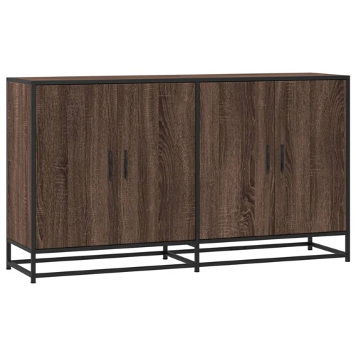 Komoda smeđi hrast 134x35x76 cm konstruirano drvo - NOVO