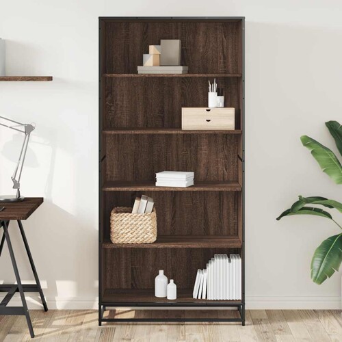 Polica za knjige smeđi hrast 80,5x35x170,5 cm izrađeno drvo - NOVO