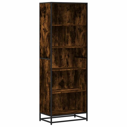 Polica za knjige dimljeni hrast 60x35x170,5cm konstruirano drvo - NOVO