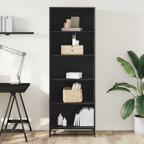 Polica za knjige crna 60x35x170,5 cm izrađeno drvo - NOVO