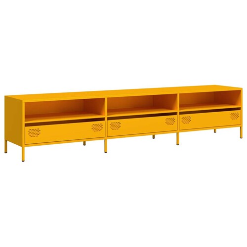 TV ormarić senf žuta 202x39x43,5 cm hladno valjani čelik - NOVO