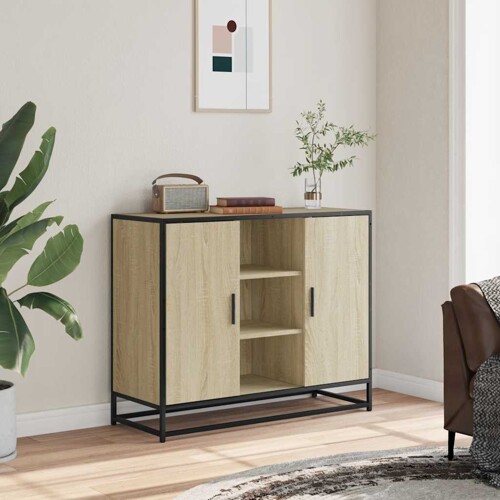 Komoda sonoma hrast 92x35x76 cm izrađeno drvo - NOVO