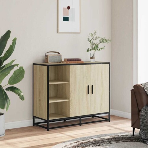 Komoda sonoma hrast 92x35x76 cm izrađeno drvo - NOVO
