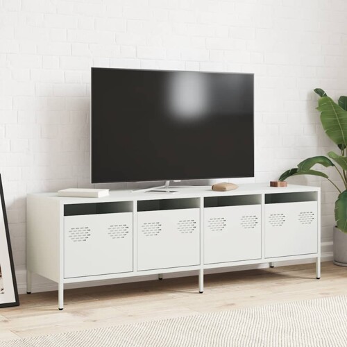 TV ormarić bijeli 135x39x43,5 cm hladno valjani čelik - NOVO