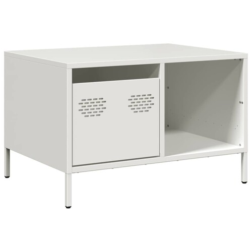 Stolić za kavu bijeli 68,5x50x43,5 cm hladno valjani čelik - NOVO