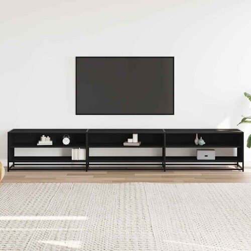 TV ormarić crni 270x40x46 cm izrađeno drvo - NOVO