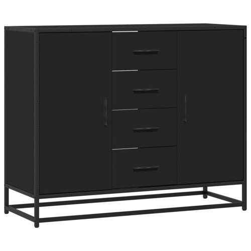 Komoda crna 92x35x76 cm od konstruiranog drva - NOVO
