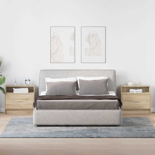 Noćni ormarići s ladicom 2 kom sonoma hrast 51x31x47 cm - NOVO