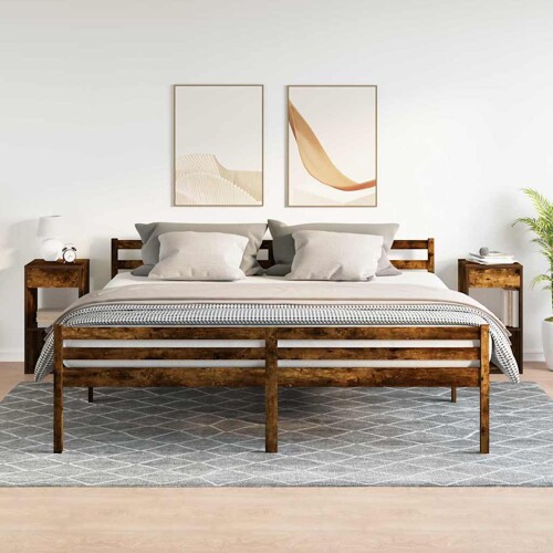 Noćni ormarići s ladicom 2 kom dimljeni hrast 35x34x66,5 cm - NOVO