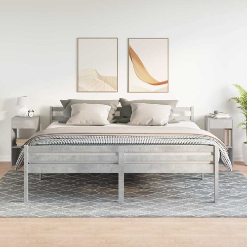 Noćni ormarići s ladicom 2 kom beton sivi 35x34x66,5 cm - NOVO