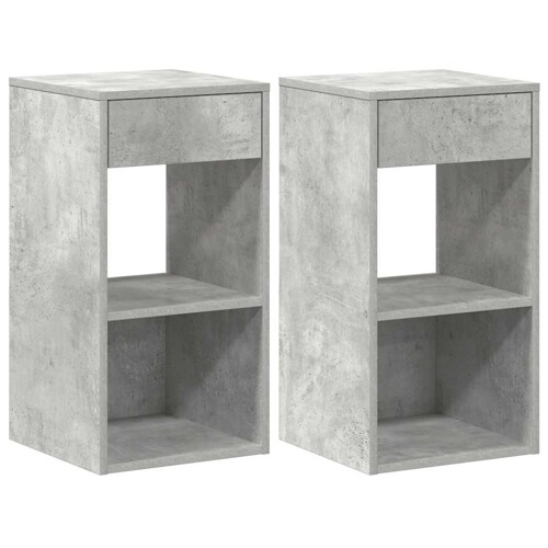 Noćni ormarići s ladicom 2 kom beton sivi 35x34x66,5 cm - NOVO