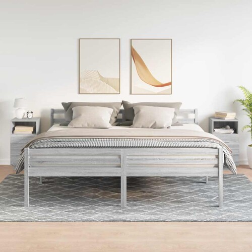 Noćni ormarići 2 kom s 2 ladice siva sonoma 36x36x68 cm - NOVO