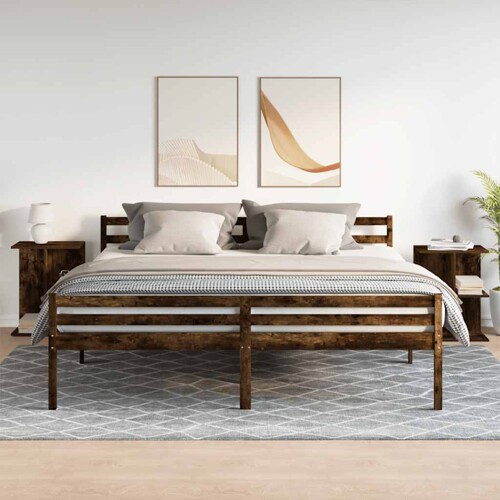 Noćni ormarići 2 kom dimljeni hrast 46,5x29x61 cm - NOVO