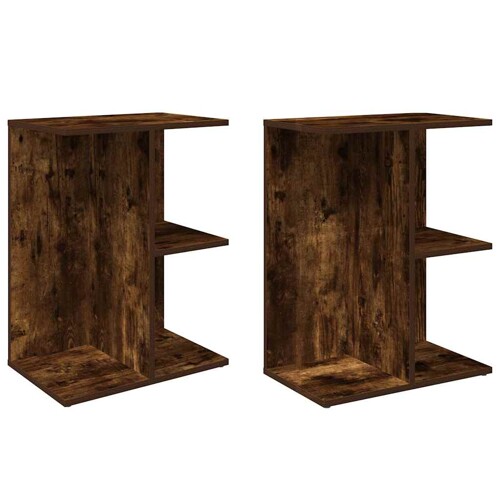 Noćni ormarići 2 kom dimljeni hrast 46,5x29x61 cm - NOVO