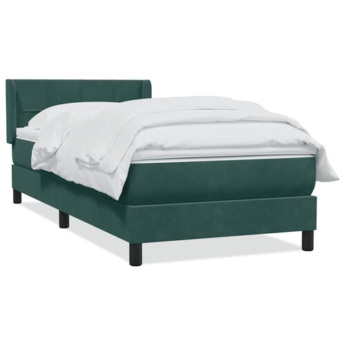Box Spring krevet s madracem tamnozeleni 80x220 cm baršun - NOVO