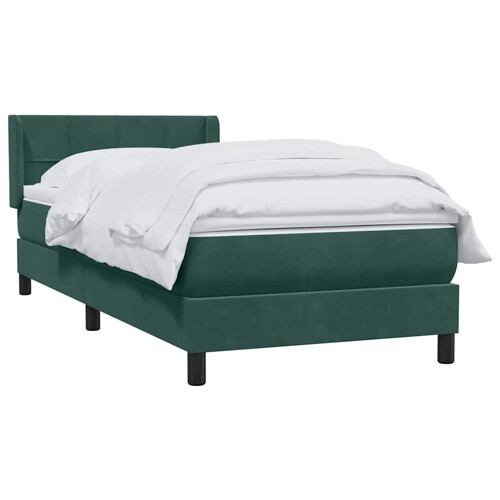 Box Spring krevet s madracem tamnozeleni 80x220 cm baršun - NOVO