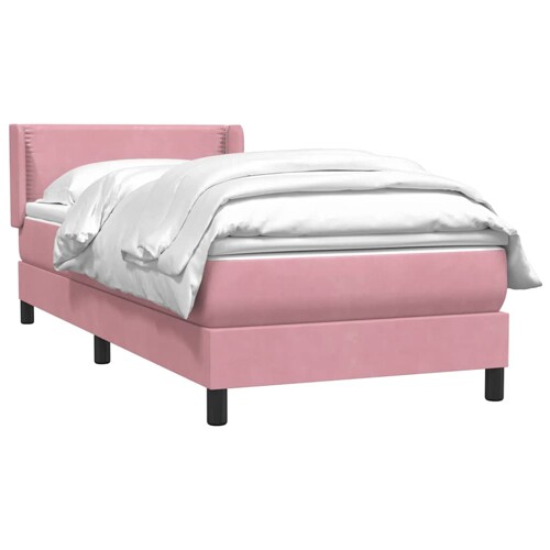 Box Spring krevet s madracem ružičasti 90x210 cm samt - NOVO