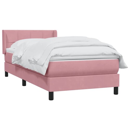 Box spring krevet s madracem ružičasti 90x220 cm baršunasti - NOVO