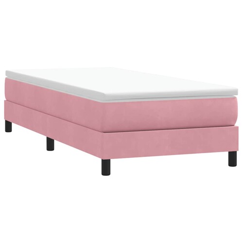 Box Spring krevet bez madracem ružičasti 100x220 cm baršun - NOVO