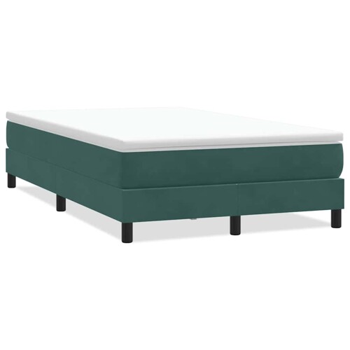 Box Spring krevet bez madracem tamno zeleni 120x220 cm baršun - NOVO