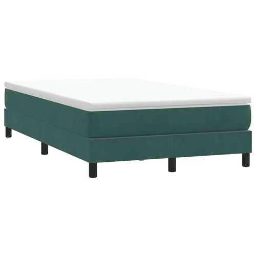 Box Spring krevet bez madracem tamno zeleni 120x220 cm baršun - NOVO