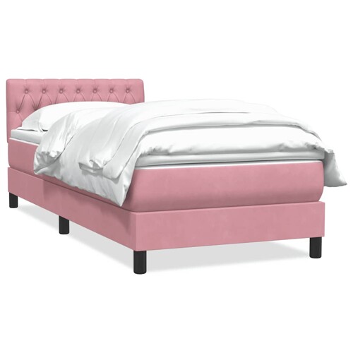 Box Spring krevet s madracem ružičasti 80x210 cm samt - NOVO