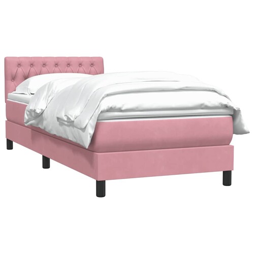 Box Spring krevet s madracem ružičasti 80x210 cm samt - NOVO