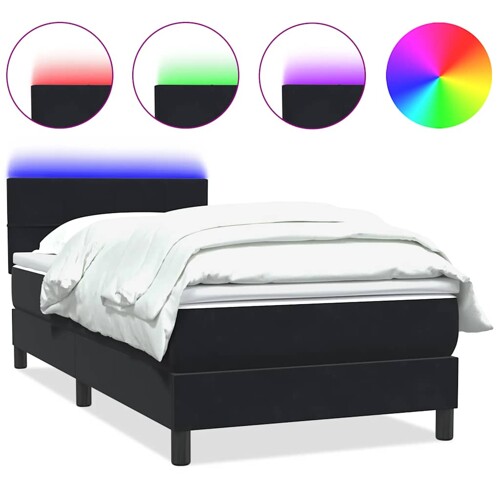 Box Spring krevet s madracem crni 80x210 cm samt - NOVO