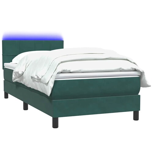 Box Spring krevet s madracem tamnozeleni 80x220 cm baršun - NOVO