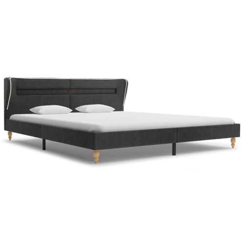 Okvir kreveta s LED svjetlima od jute tamnosivi 180 x 200 cm - NOVO