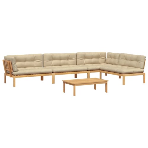 5-dijelna set vrtnih sofa od paleta s jastucima od drva bagrema - NOVO