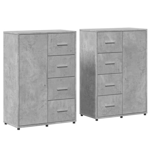 Komoda 2 kom siva boja betona 60x31x84 cm od konstruiranog drva - NOVO