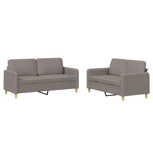 2-dijelni set sofa s jastucima smeđesivi od tkanine - NOVO