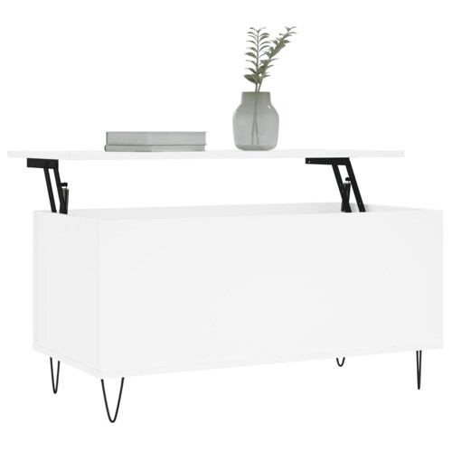 Stolić za kavu bijeli 90 x 44,5 x 45 cm od konstruiranog drva - NOVO
