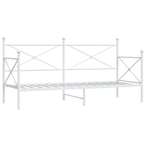 Dnevni krevet bez madraca bijeli 90x190 cm čelik - NOVO