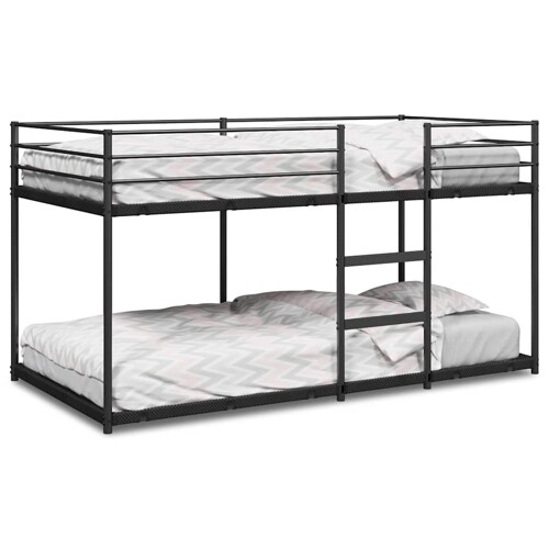Krevet na kat bez madraca crni 107x203 cm čelik - NOVO